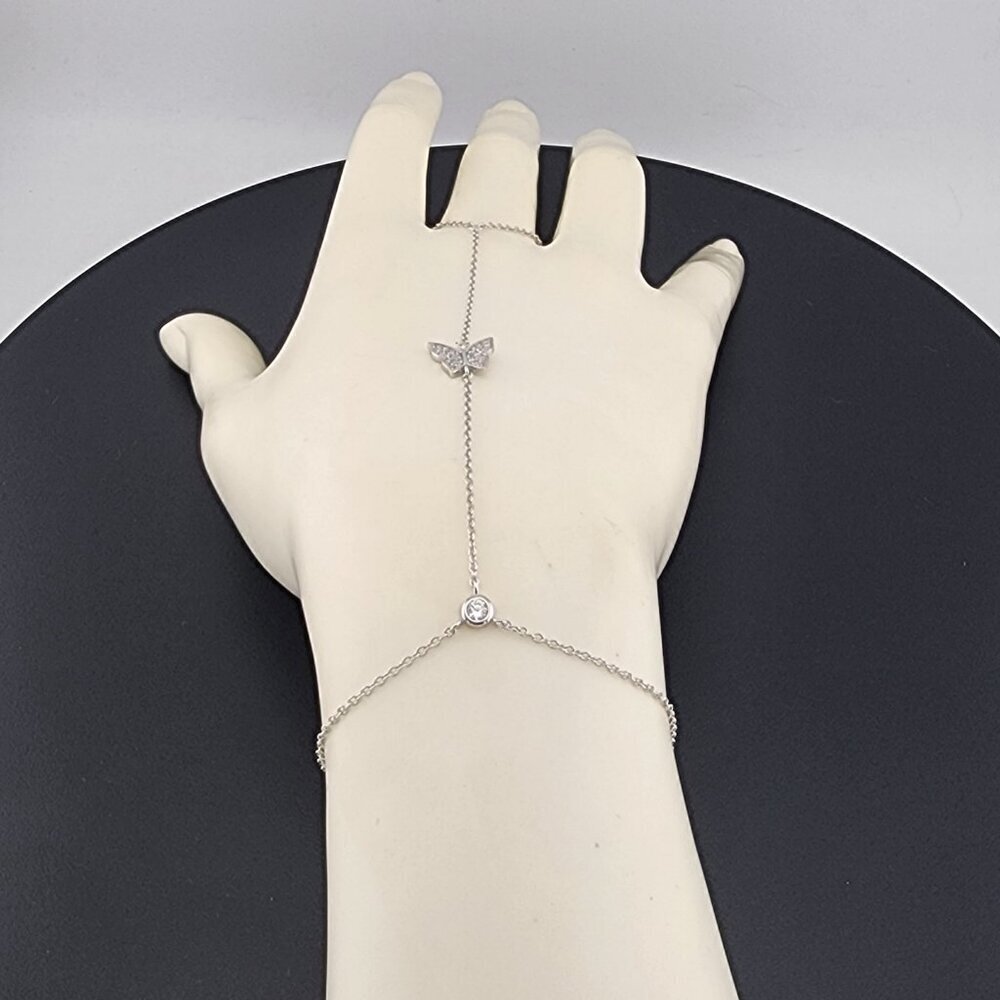 Butterfly Hand Ring Bracelet in 925 Sterling Silver – Dainty & Stylish - Picture 5 of 14